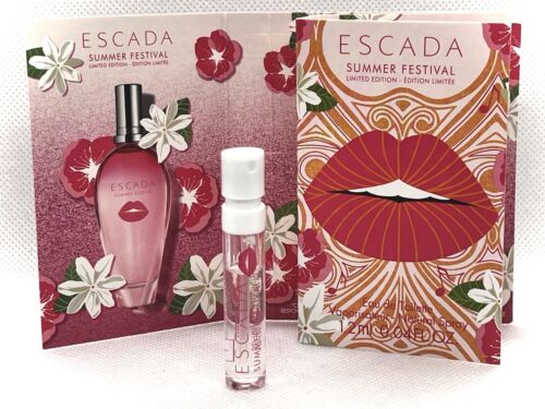 Échantillons de parfum officiels Escada Summer Festival édition limitée 1,2 ml 0,04 fl. oz.
