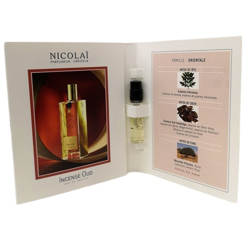 échantillons de parfum officiels du parfum Nicolai Incense Oud 1,8 ml 0,07 oz.
