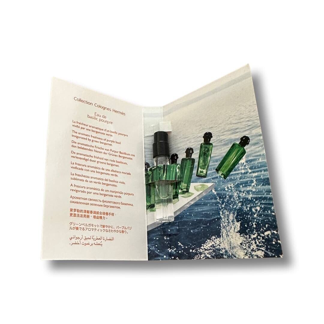 Hermès Eau de basilic pourpre 2ml 0.06 fl. onces. échantillon de parfum officiel