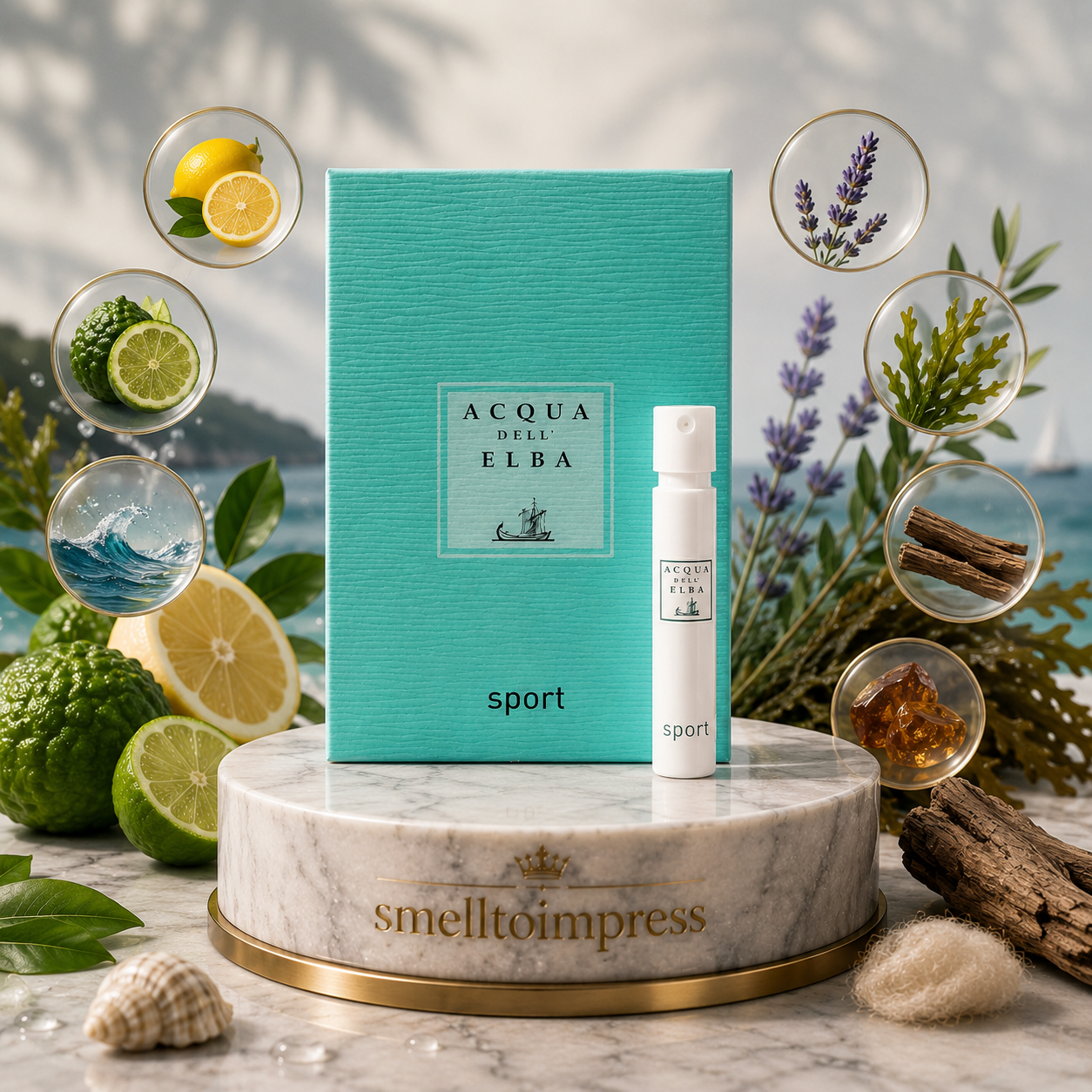 image d’un échantillon officiel de parfum Acqua Dell' Elba Sport 1,2 ml 0,04 fl. oz