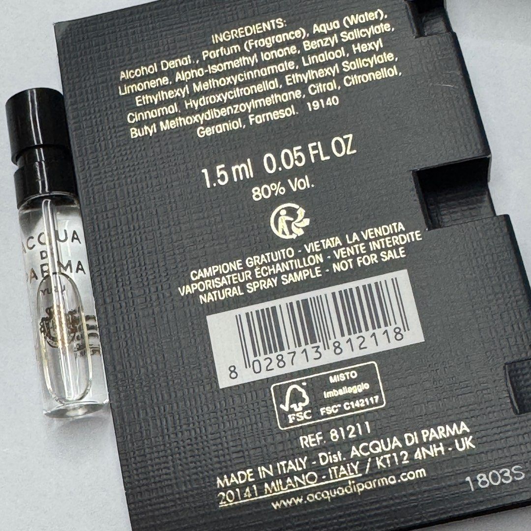 Acqua Di Parma Yuzu Edp 1,5 ml échantillon de parfum officiel