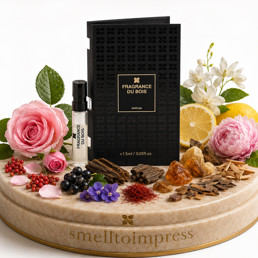photo d’un échantillon officiel de parfum Fragrance Du Bois Siberian Rose 1,5 ml 0,05 fl. oz.