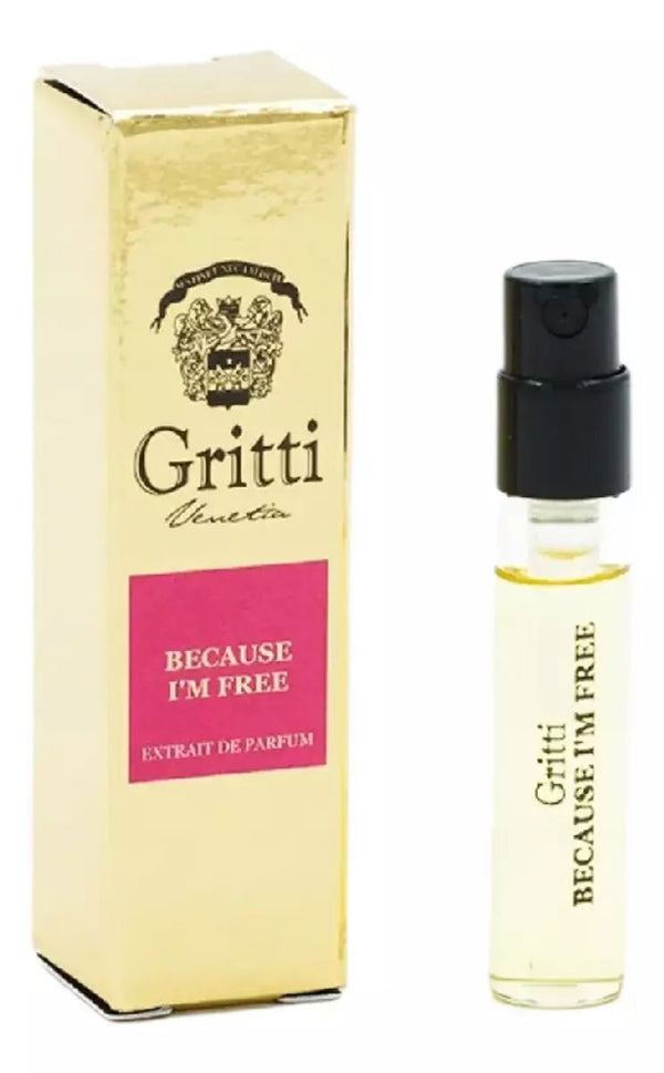image de l'échantillon officiel de parfum Gritti Because I'm Free 2 ml 0,06 fl. oz.