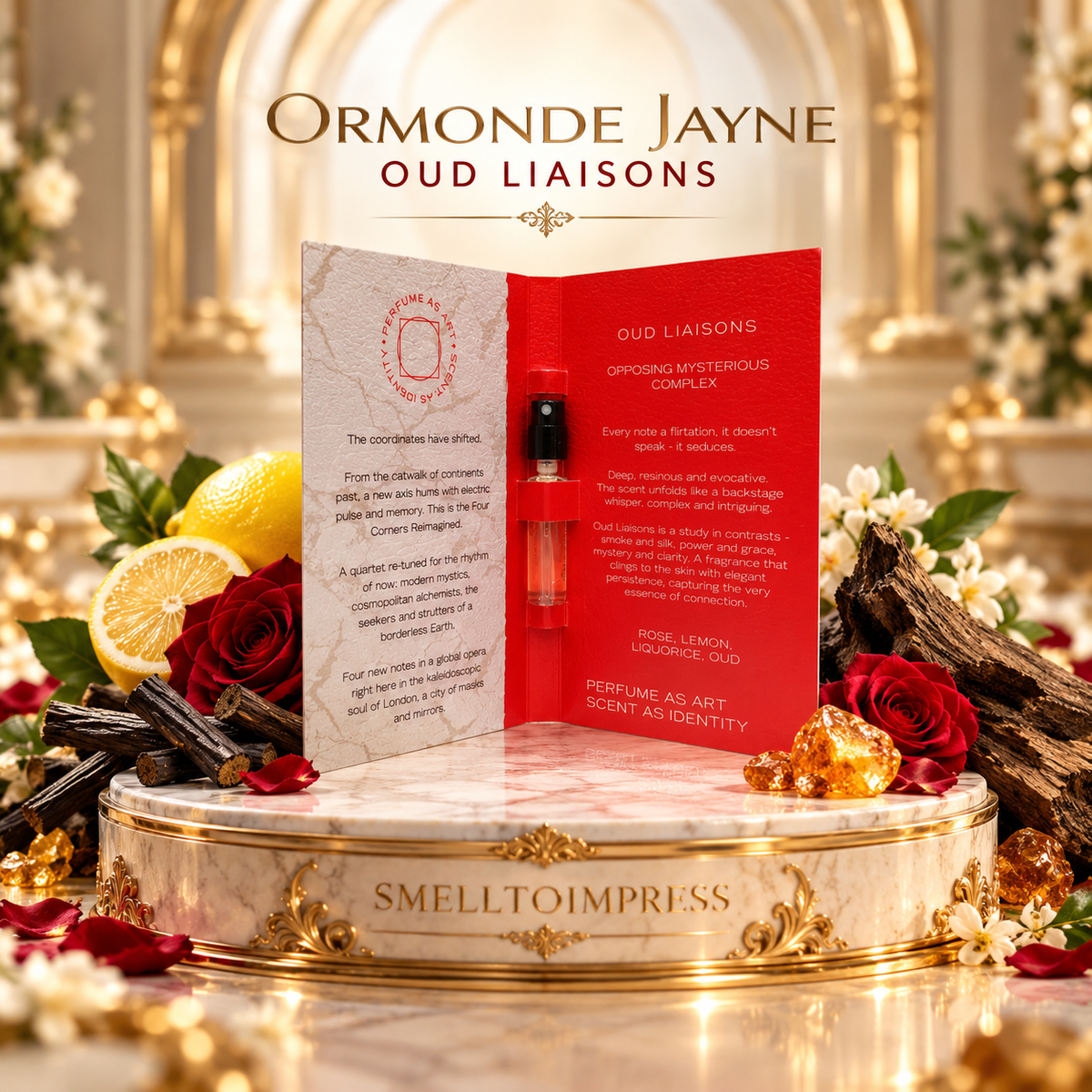photo d’un échantillon officiel de parfum Ormonde Jayne Oud Liaisons 2,5 ml