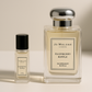 Échantillon de parfum Jo Malone Raspberry Ripple 6 ml à côté d'un flacon de 100 ml de Jo Malone Raspberry Ripple